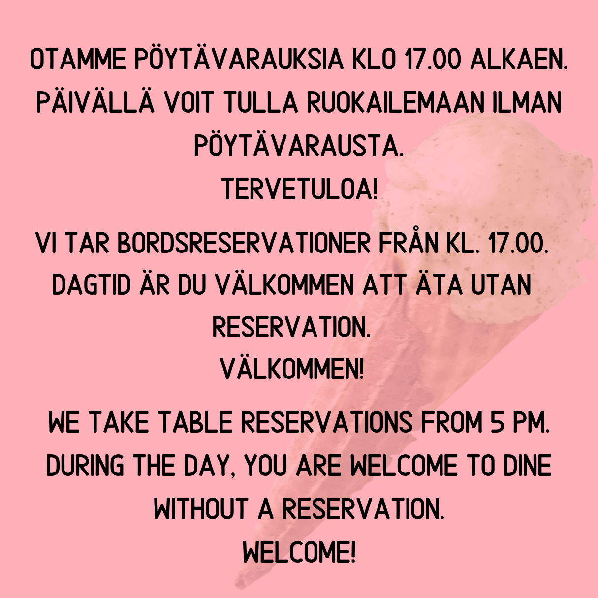 Köpmans ravintola — pöytävaraukset klo 17 alkaen