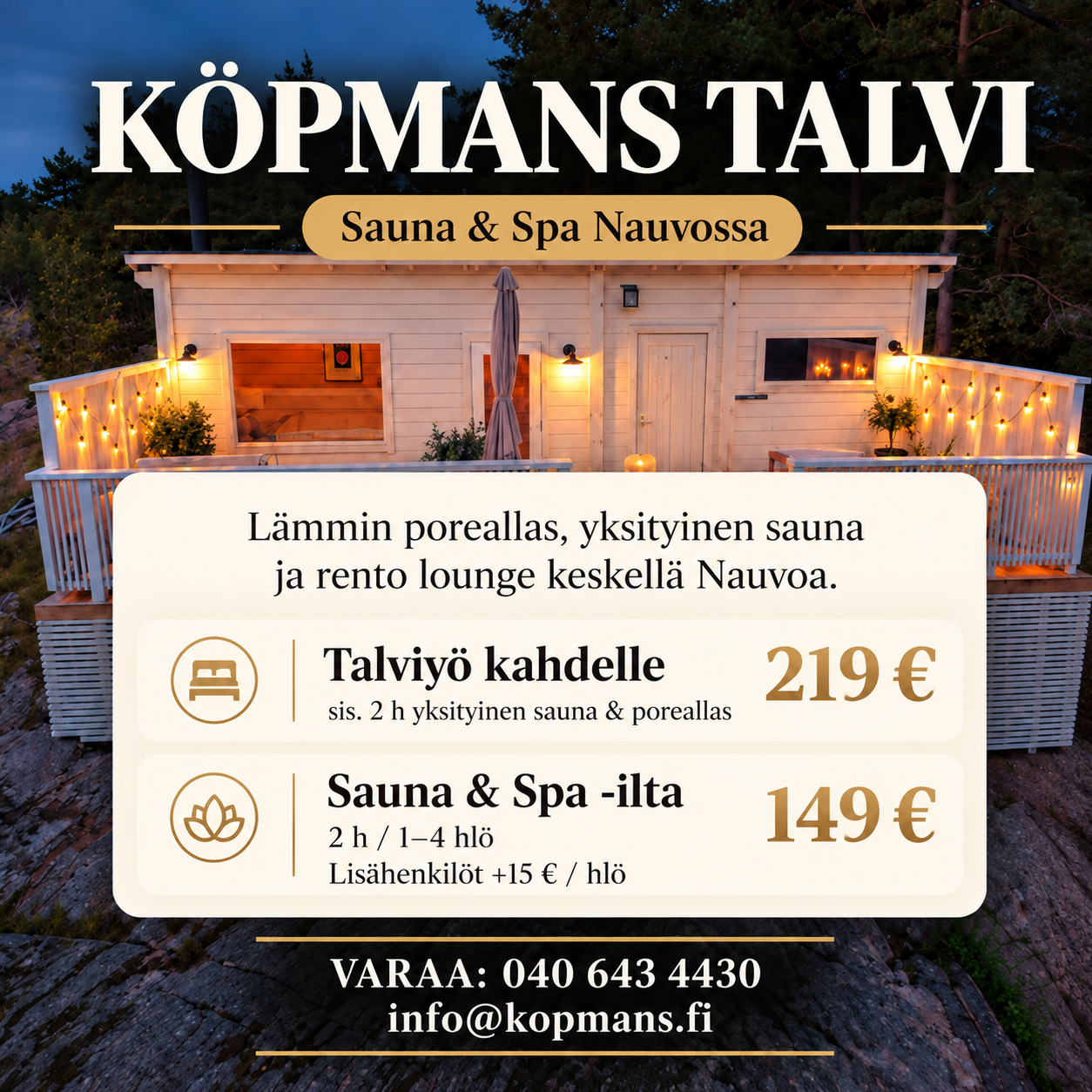 Köpmans Sauna & Spa — alkaen 59 €