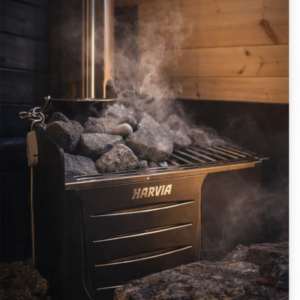 Perinteinen saunatila kiululla ja kauhalla